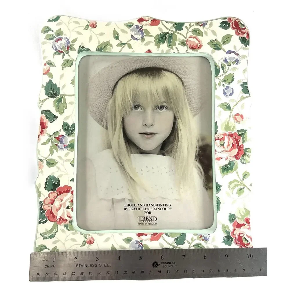 Trend Cerames Mexico Floral 8x10 Picture Frame Ceramic Vintage